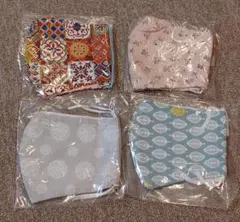 布マスク　4枚セット　大人用　大きめサイズ　柄　ハンドメイド