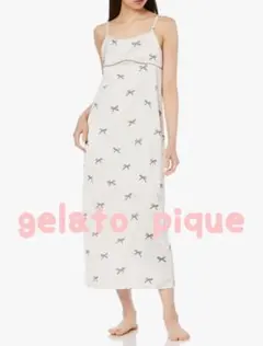 【新品未使用品】gelato pique リボン柄 サテンキャミソールワンピースのサムネイル