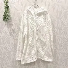 【B.H.S Season】パーカー ホワイト レース 花柄 クロッシェ L