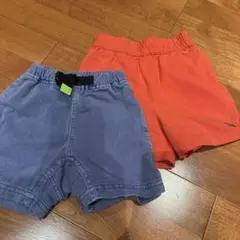 マーキーズ　青と赤のハーフパンツ 2点セット