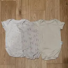 UNIQLO 90 ボディ肌着3枚セット　ピンク　黄色　猫柄　ワニ柄　ベビー