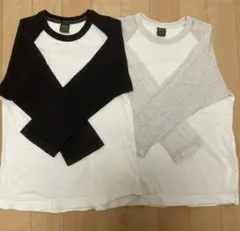 希少　オールドUNIQLOラグラン7分袖Tシャツ 2枚セット