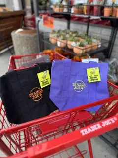 【みー様】トレーダージョーズ　ハロウィン限定　パープル 黒　トートバッグ