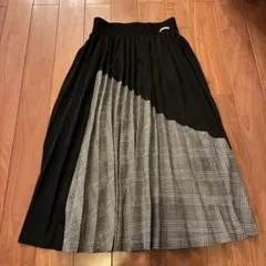 黒とグレーのチェック柄スカート XS/150 ピンクラテ