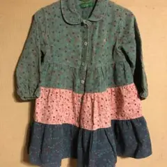 ベネトン コーデュロイ小花柄ワンピース 95-100