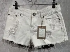ショートパンツ　ダメージ　ホワイト　新品　白　ショーパン　タグ付き