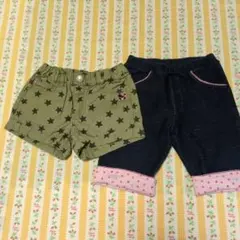 DOUBLE.B 星柄ショートパンツ とデニム風ハーフパンツセット