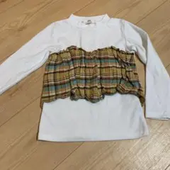 トップス　110cm  チェックフリル　ビスチェ