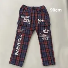 BABYDOLL チェック柄 カーゴパンツ 90cm