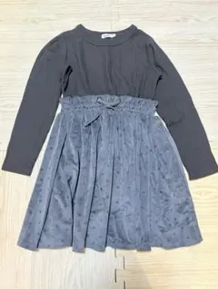 PAIRMANON グレードット長袖ワンピース 120cm