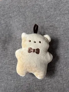 クマ型ぬいぐるみ リボン付き ベージュ