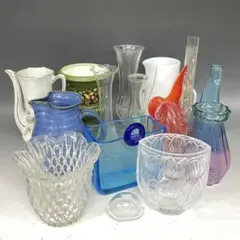 洋風 小物花瓶 まとめて 15点 フラワーベース 硝子 陶器 クリスタル