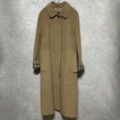 【美品】バーバリー ダブルフェイス ノバチェック コート カシミヤ　金ボタン 希少金ボタン】美品 バーバリー ピーコート チェック ダブルフェイス