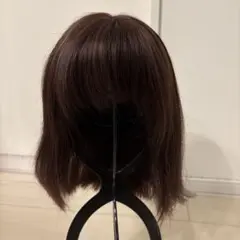 値下げ】人毛MIX 天使のマニッシュショート ダークブラウン ウィッグ L