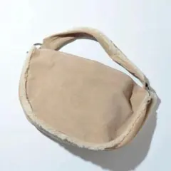 ZARA スウェード　ボア　ワンショルダーバッグ　ベージュ　ムートン風
