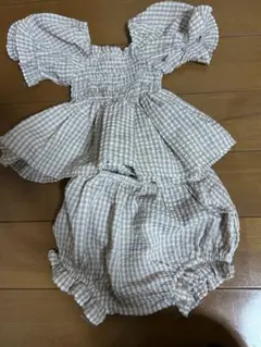 MONBEBE ギンガムチェック セットアップ M