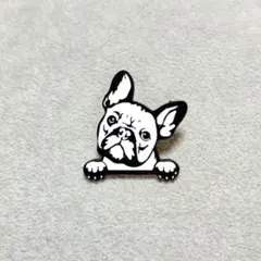 フレンチブルドッグピンバッジ首を傾げる犬ピンズいぬピンブローチ