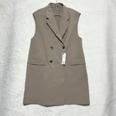 GU オーバーサイズ ダブルブレストベスト XL ベージュ 新品タグ付き