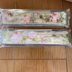 花柄プラスチック製カトラリー2個セット
