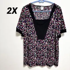 美品　多色 Vネック Tシャツ 2X/2XG