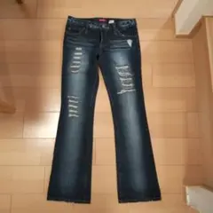 【中古】S.P.R ジーンズダメージ加工 デニム W67