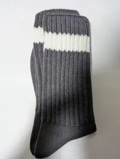 Tabio グレー リブ編みソックス 25-27cm