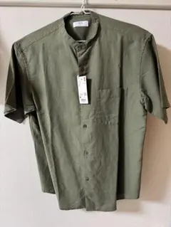UNIQLO コットンリネンスタンドカラーシャツ Mサイズ