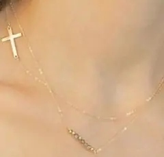 【ラスト1点】新品、レディース、ネックレス、クロス、十字架、ゴールド