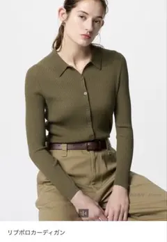 ユニクロ リブポロカーディガン