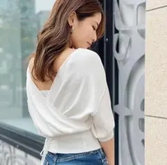 rienda H/W レースアップ ニット トップス