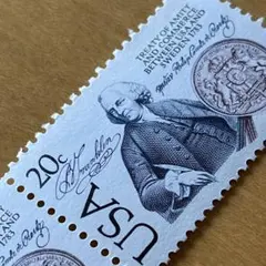【米国切手】1983年 20¢ US-Sweden Treaty - 2枚