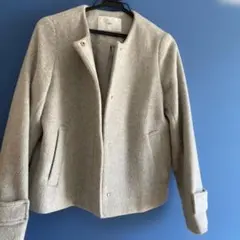 index グレー ウール ピーコート