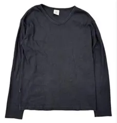 AVIREX バックロゴ サーマル ワッフル ロングスリーブ tシャツ ブラック