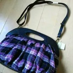 気まぐれ値下げ★新品 未使用 2way ショルダーバッグ ハンドバッグ チェック