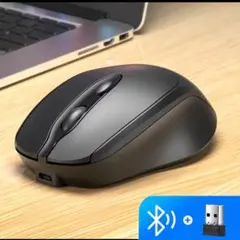 ワイヤレスマウス　充電式　黒　Bluetooth ＆2.4G　どちらもOK　静音
