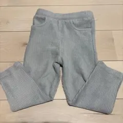 グレー コーデュロイ リブ編み ボトムス