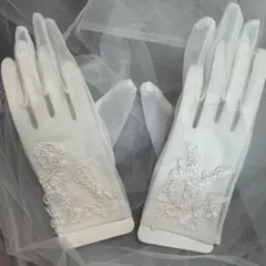 結婚式 ウェディンググローブ 刺繍 レース
