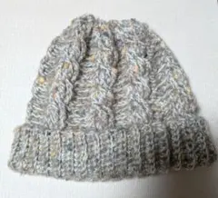 ハンドメイドケーブル編み風ニット帽