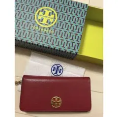 美品★TORY BURCH 長財布 赤 レザー