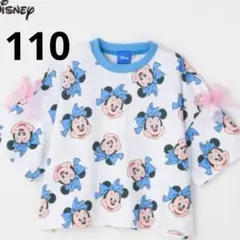 新品　ミニー　総柄　リボンTシャツ　ホワイト　110 しまむらのサムネイル