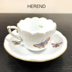 HERENDヴィクトリアブーケ　デミタスカップ　牡丹　蝶