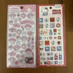 サンリオ マイメロ　ハローキティ ボンボンドロップシール ぷっくりシール　2枚