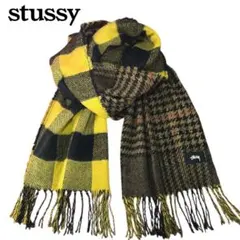 stussy チェック 千鳥格子 マフラー ストール　Double Faced