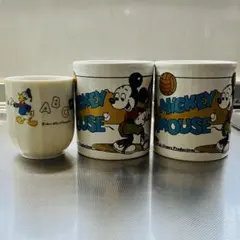【4/29迄】【3点セット】レトロミッキーペアマグカップ、湯呑み