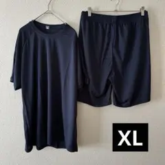 新品⭐️ 半袖ジャージ 上下セット 通気性 運動 ジム普段着 夏 ネイビー XL