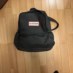 HUNTER ナイロンバックパック 黒 防水 ロゴリュックのサムネイル
