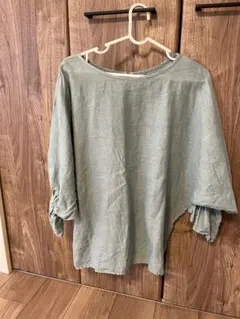 美品　アーバンリサーチドアーズ　キャンディースリーブプルオーバー　ミント　リネン