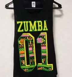 正規品ZUMBA タンクトップ カラフル　バック開きタンク　美品