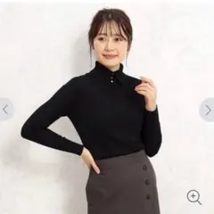 AOKI アオキ　セーター　ニット静電気低減 前後2wayタートルネック