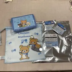 リラックマ　ローソン　リラッくじ　 ポーチ　巾着　アクリルキーホルダー 4点